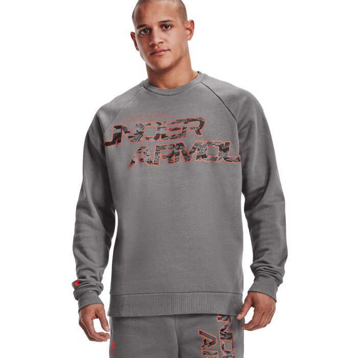 Under Armour Herren UA Rival Fleece Camo Script Pullover Grau XXXL