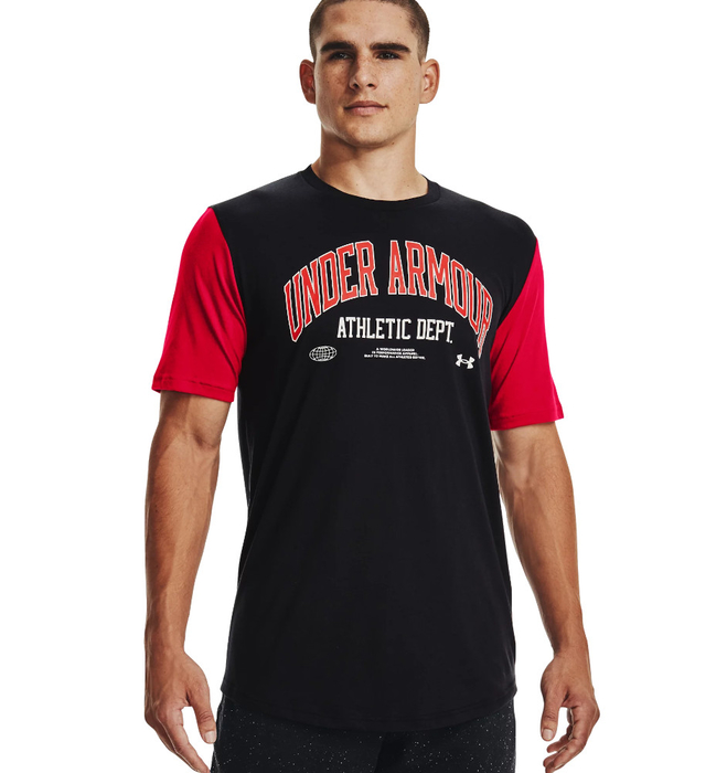 Under Armour UA Athletic Department Colorblock T-Shirt Black-Red M