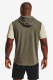 Under Armour Rival Terry Colorblock Short Sleeve Hoodie Tent/ Team Orange