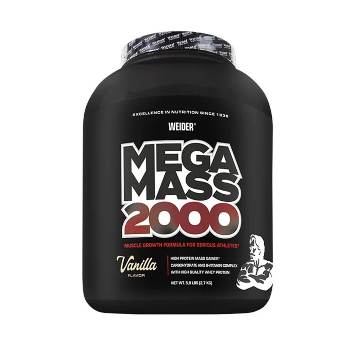 Weider Mega Mass 2000 2,7 kg Pulver Dose Vanille