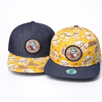 Djinns 6 Panel Snapback Cap LuckyCat Linen
