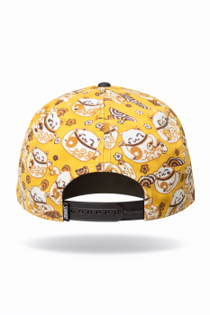 Djinns 6 Panel Snapback Cap LuckyCat Linen Black