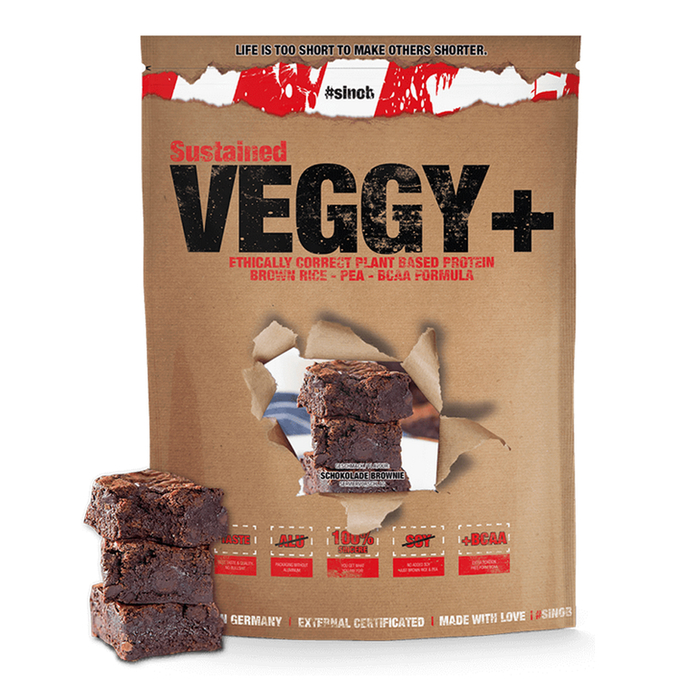 #sinob Veggy+ Vegan Protein 900g Pulver Beutel Chocolate Brownie
