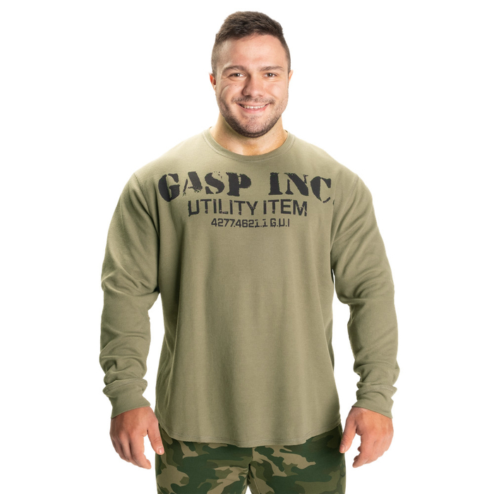 GASP Thermal Gym Sweater Washed Green M