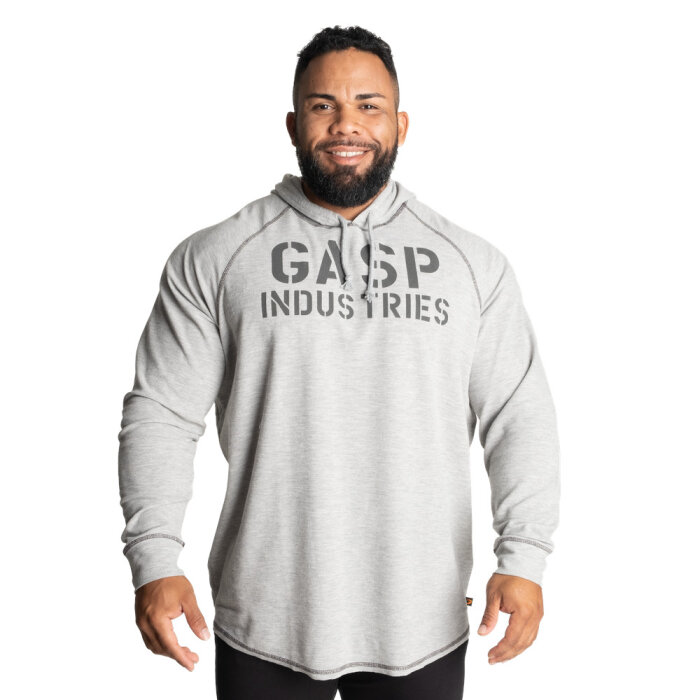 GASP Long Sleeve Thermal Hoodie Grey Melange M