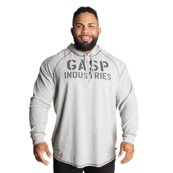 GASP Long Sleeve Thermal Hoodie Grey Melange M
