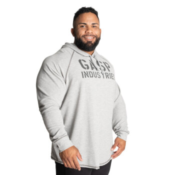 GASP Long Sleeve Thermal Hoodie Grey Melange M