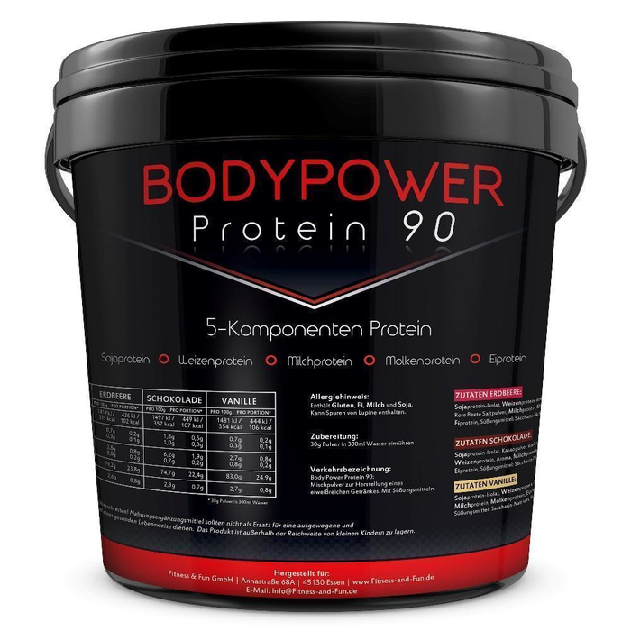 Body Power Protein 90 4kg Eiweiss Dose Schoko