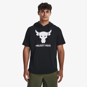 Under Armour Project Rock Terry Short Sleeve Hoodie Black XXXL