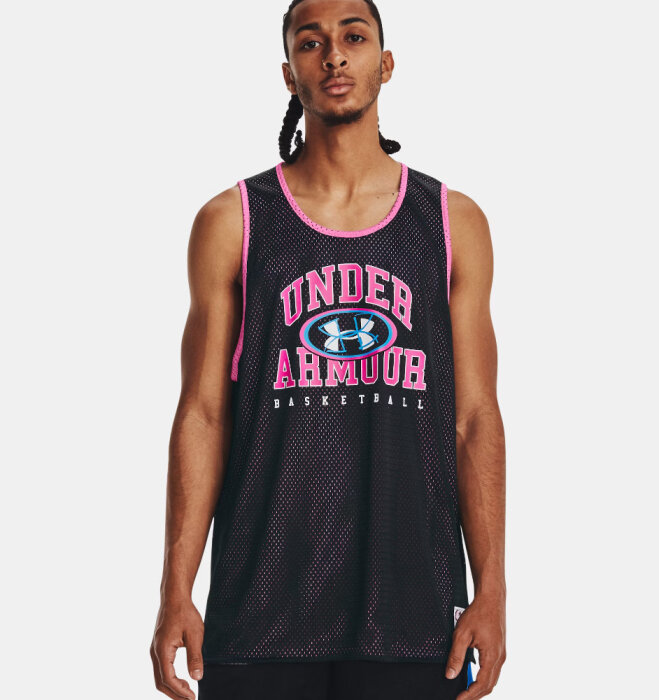 Under Armour UA Baseline Reversible Jersey Tank Black-Rose XXL