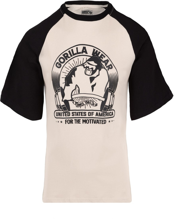 Gorilla Wear Logan Oversized T-Shirt Beige/Black l