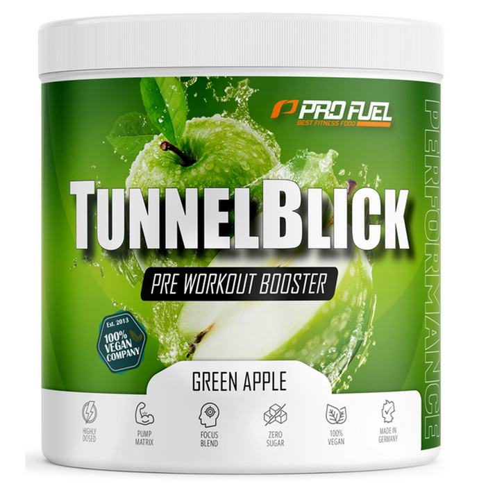 ProFuel Tunnelblick Pre Workout Booster 440g Pulver Dose Green Apple