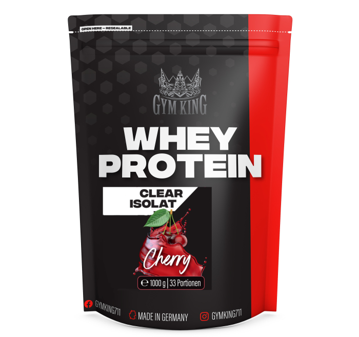 Gym King Clear Isolat Whey Protein 1000g Beutel Cherry