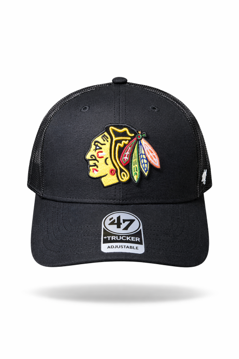 47 Brand Chicago Blackhawks Black Ballpark Trucker Cap