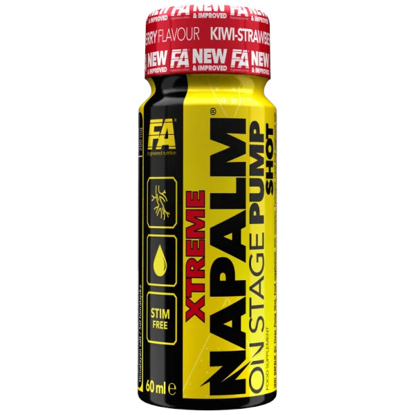 Fitness Authority Napalm On Stage Pump Shot 24x60ml Stim Free Kiwi-Strawberry