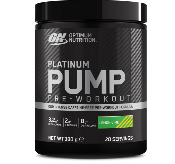 Optimum Nutrition Platinum Pump Pre Workout Booster 380g Pulver Dose Lemon Lime
