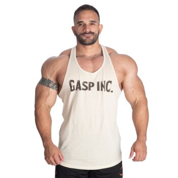 GASP Essential T-Back Tank Top Light Desert L