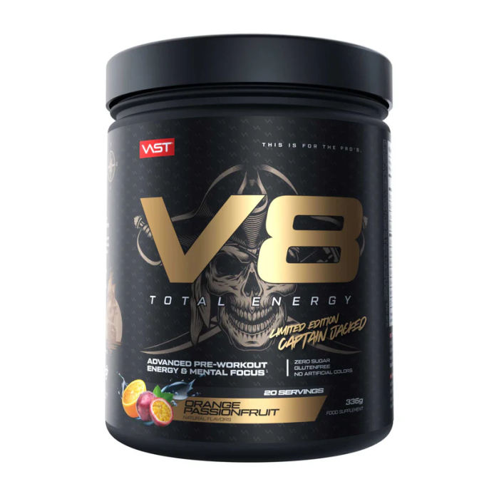VAST V8 Total Energy 336g Dose Orange Passionfruit - Captain Jacked