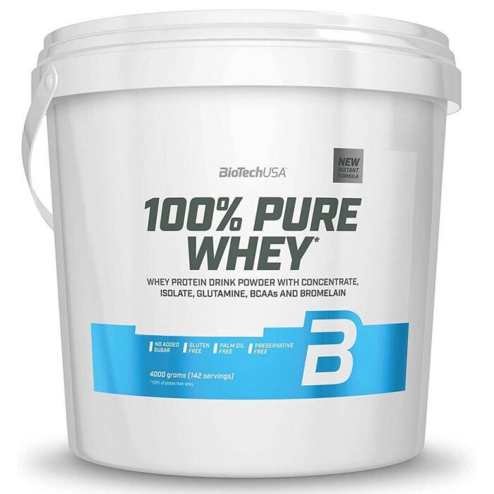 Biotech USA 100% Pure Whey 4kg 4000g Eimer Bourbon-Vanille