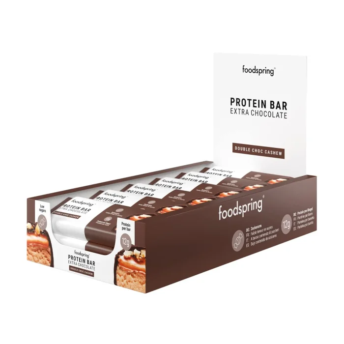 Foodspring Protein Bar Extra Chocolate 12x45g Bar  Soft Caramel