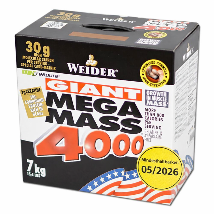 Weider Mega Mass 4000 7000g Karton Vanille MHD 05/26 Angebot