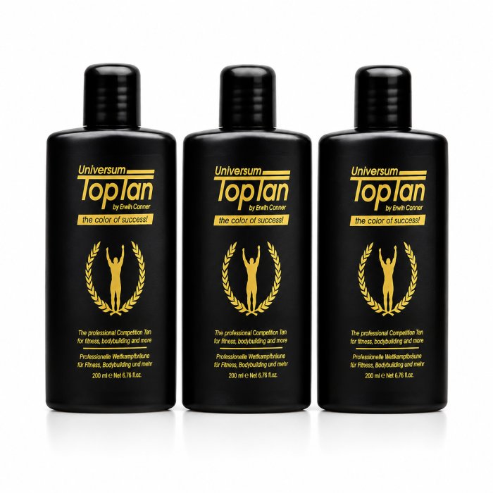 Universum Top Tan Selbstbräuner 200 ml Flasche – Wettkampfbräune für Bodybuilding